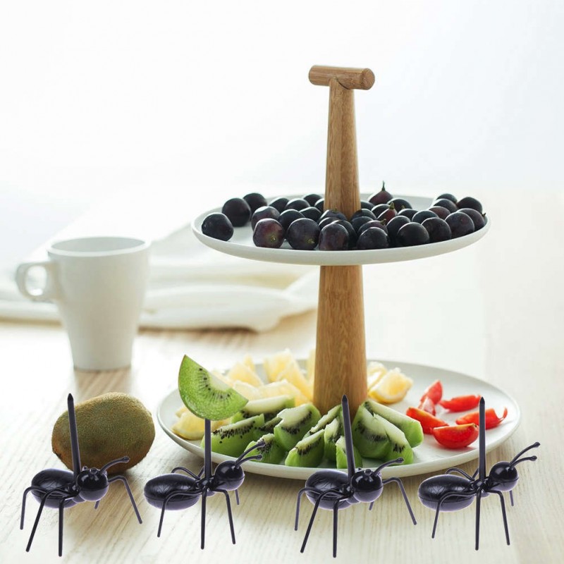 12pcs Ant Shape Fork Snack Cake Dessert Tableware for Party Fruit Pick