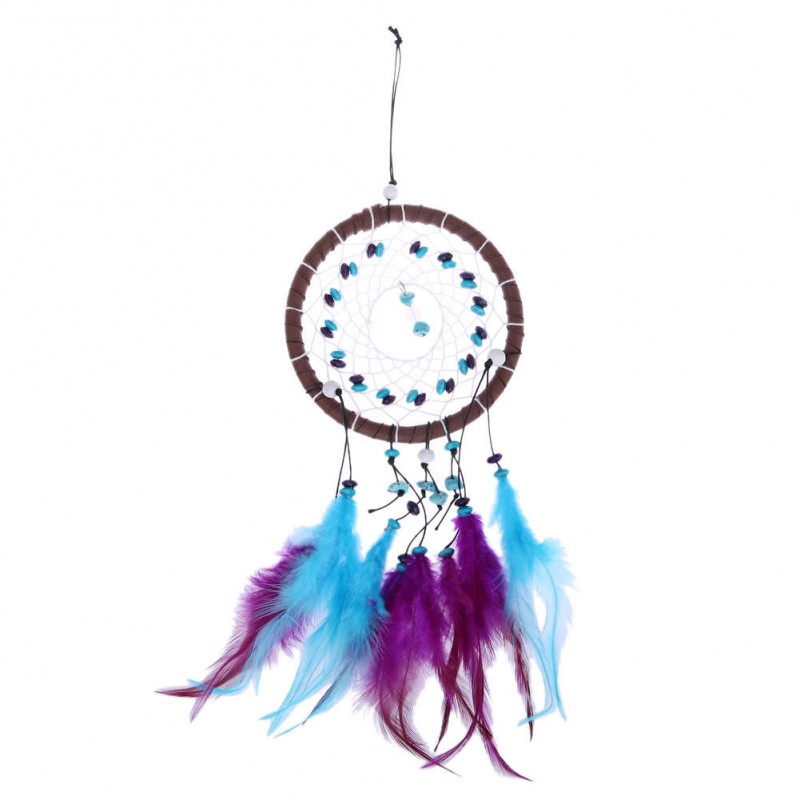 Dreamcatcher with Grean Beads Feathers Car wall Hanging Ornament Crafts