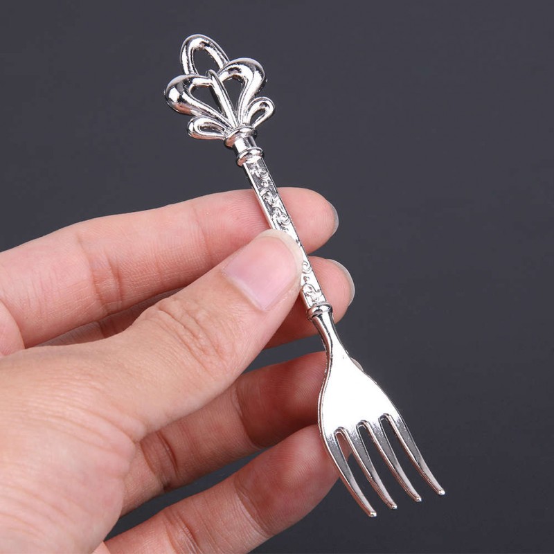 3pcs Kitchen Dining Bar Classic Vintage Fruit Fork Little Fruit Cake Forks