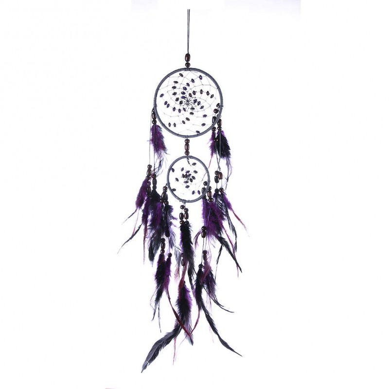 Purple Feather Dream Catcher Feathers Wall Hanging Home Car Decor Ornament