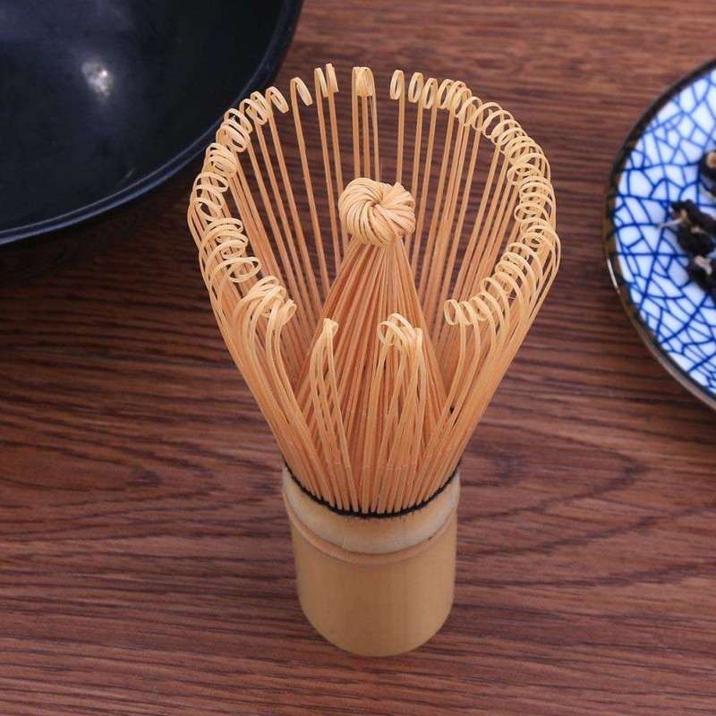 Pro Handicrafted Bamboo Matcha Green Tea Whisk Holder Scoop(48 Edges)