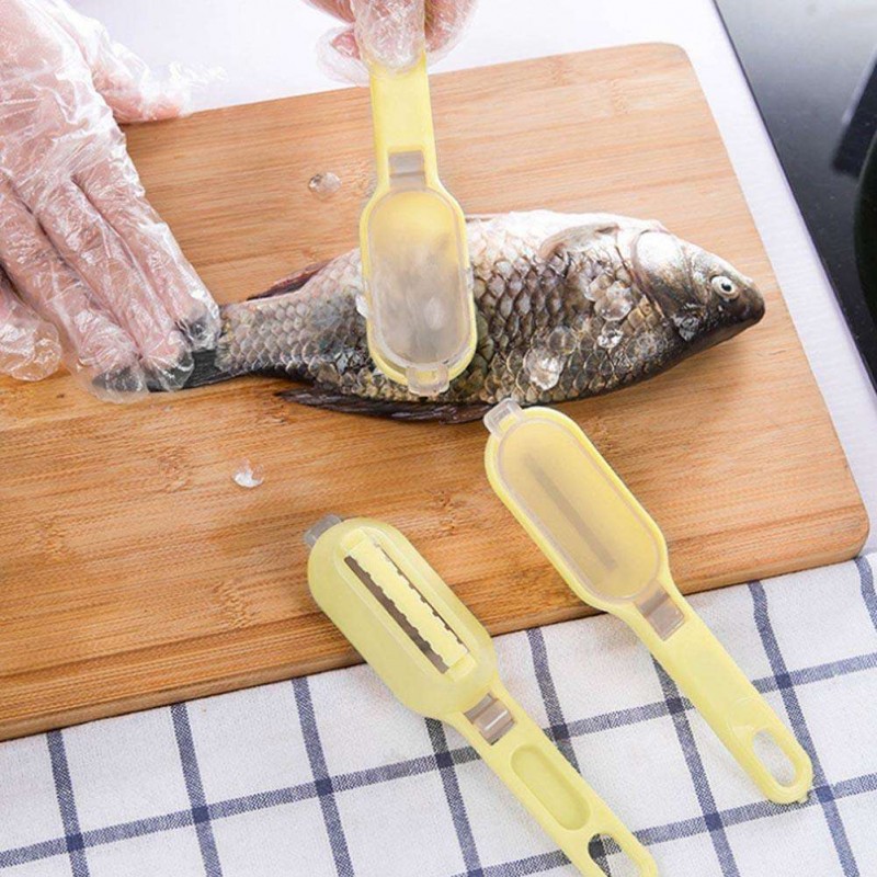 Plastic Fish Scales Grater Scraper Fish Cleaning Tool Scraping Scale Device